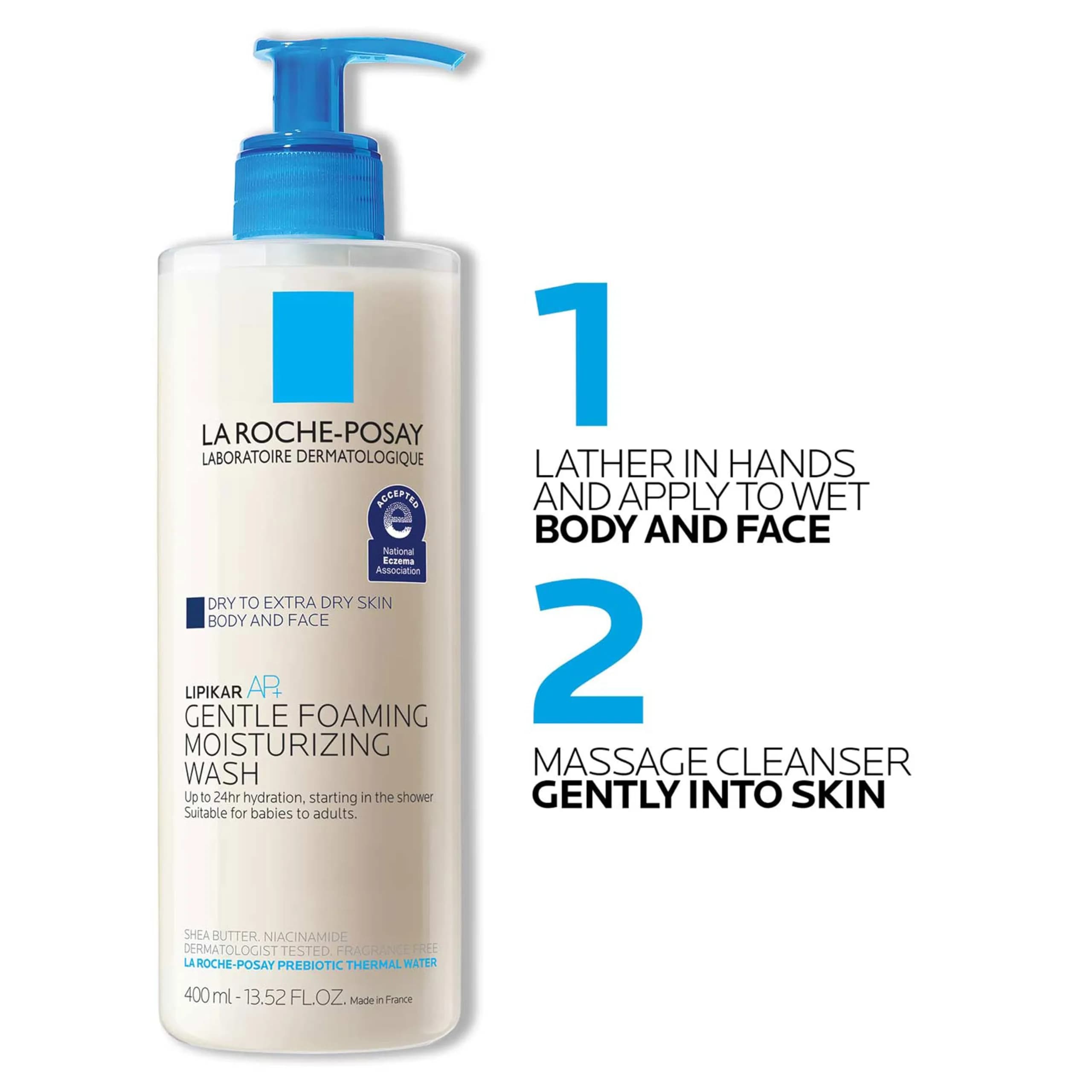 La Roche-Posay Lipikar AP+ Gentle Moisturizing Body Wash 400ml (13.52 Fl Oz) | Cleanses Dry, Sensitive Skin - view 7