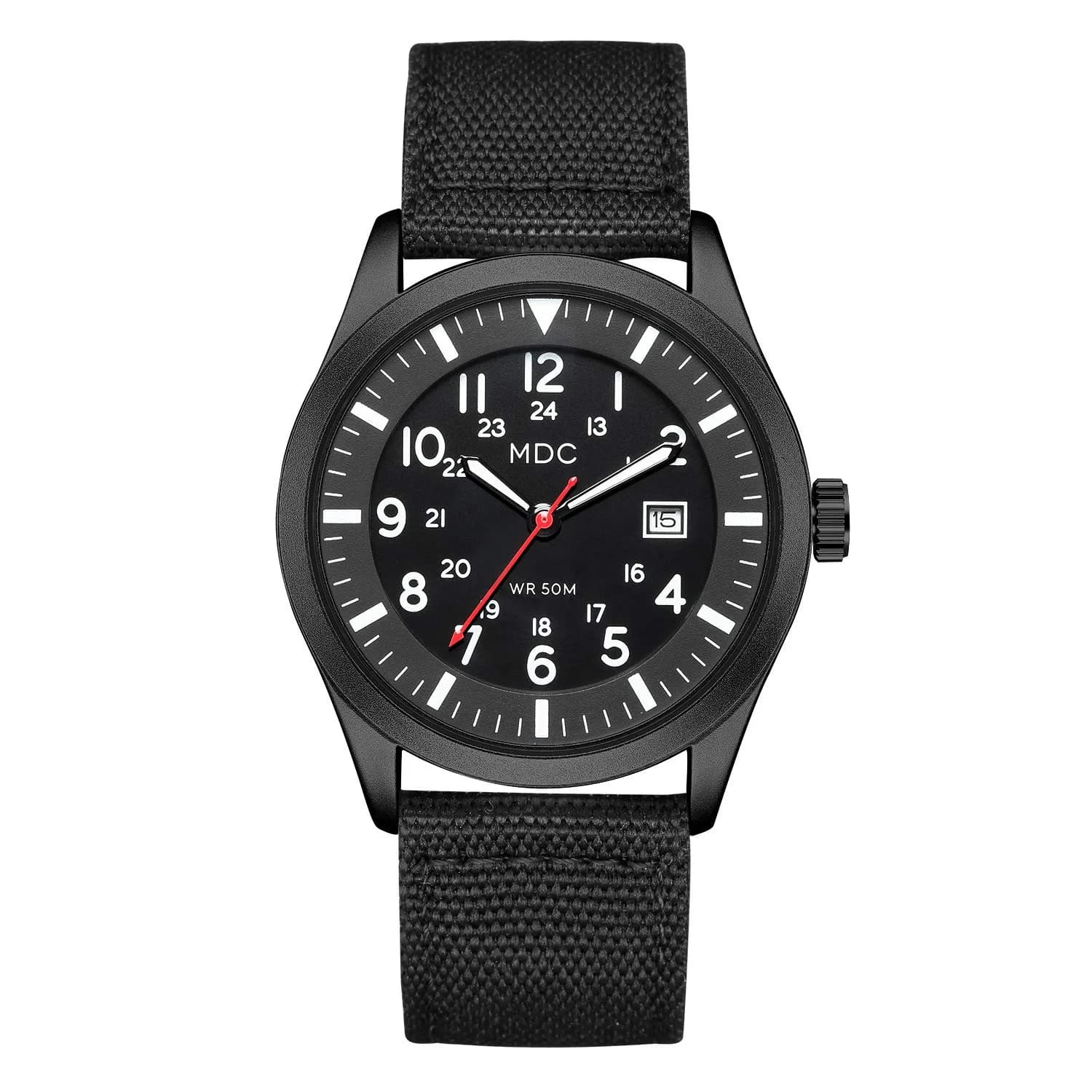Infantry Mens Military Field Watch 40mm (1.57 inches) | Easy Read Large Face, Black Nylon Band - main product image