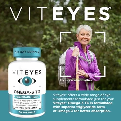 Viteyes Omega-3 TG Supports Eye & Heart Health | Natural Triglyceride Fish Oil Formula, 60 Count thumbnail 2