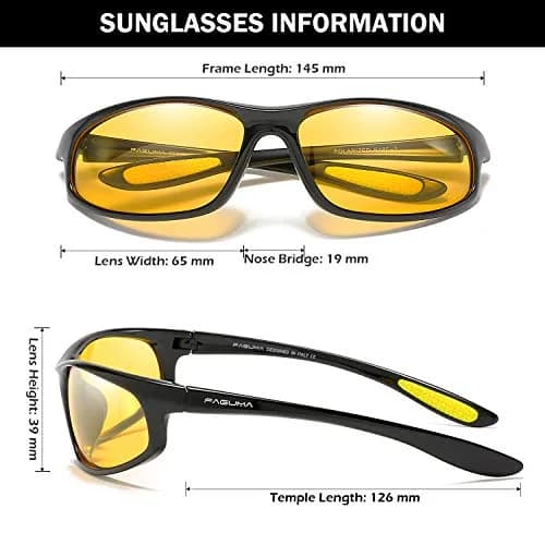 FAGUMA Polarized Sports Sunglasses For Men UV400 Protection, 65mm (2.55 inches) Lens Width | Polarized Lenses for Clear Vision thumbnail 4
