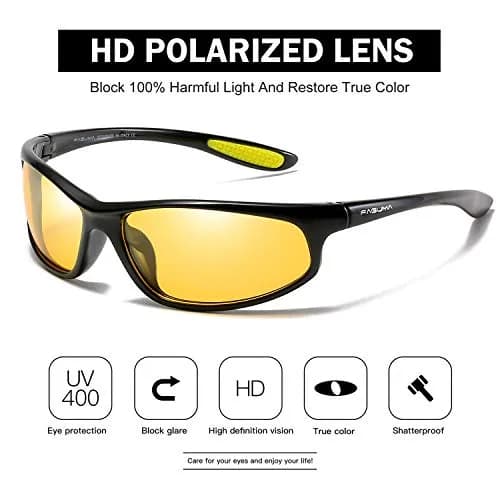 FAGUMA Polarized Sports Sunglasses For Men UV400 Protection, 65mm (2.55 inches) Lens Width | Polarized Lenses for Clear Vision thumbnail 3