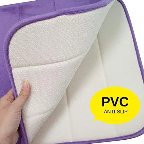 MG MACRO GIANT Memory Foam Bath Mat Set of 2 | Non Slip, Purple, 46.5x15.5 inch thumbnail 4