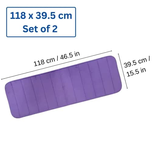 MG MACRO GIANT Memory Foam Bath Mat Set of 2 | Non Slip, Purple, 46.5x15.5 inch thumbnail 3