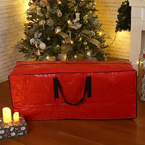 Sattiyrch Red Christmas Tree Storage Bag 122cm (48") | Protects Up to 7.5ft Trees from Dust & Moisture thumbnail 3