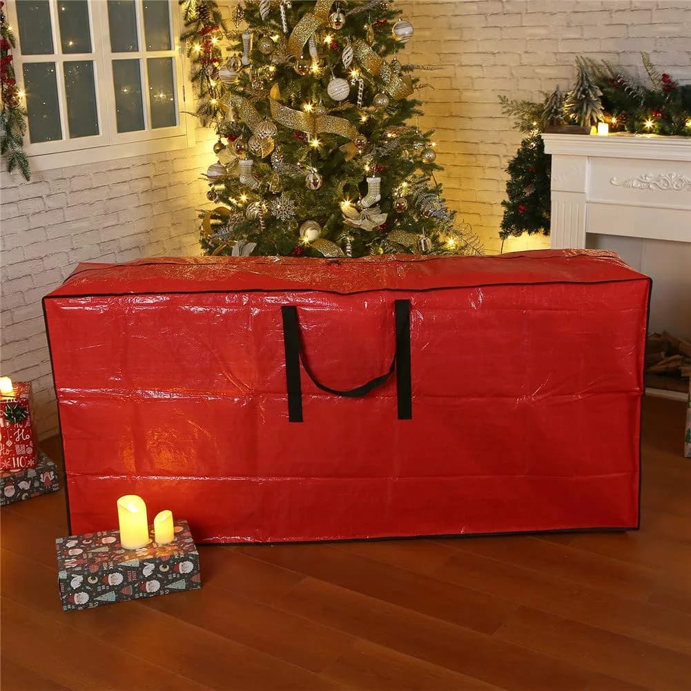 Sattiyrch Red Christmas Tree Storage Bag | Fits Up to 9 ft Disassembled Trees | 156 cm (61.4 in) Length - view 3