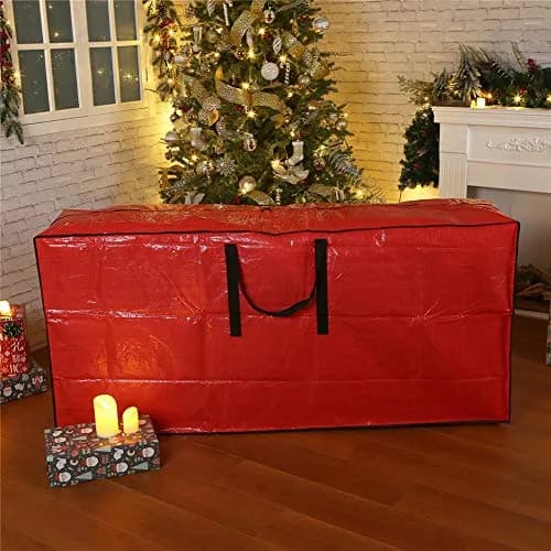 Sattiyrch Red Christmas Tree Storage Bag | Fits Up to 9 ft Disassembled Trees | 156 cm (61.4 in) Length thumbnail 3