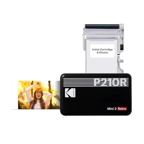 KODAK Mini 2 Retro Portable Photo Printer - Black, Includes 8 Photo Sheets thumbnail 1