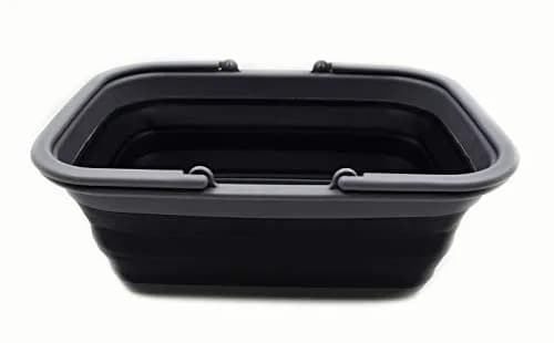 SAMMART 9.2L Collapsible Picnic Basket with Handles | Space Saving, Portable & Foldable (Grey/Black) thumbnail 4