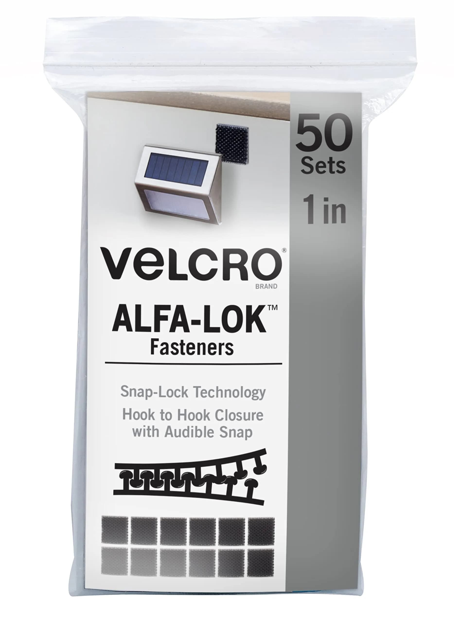 VELCRO Brand Extreme Lock Mounting Squares, Black, 1in | Heavy Duty, Water & UV Resistant — 1 inch Squares, 50 Sets / Heavy Duty