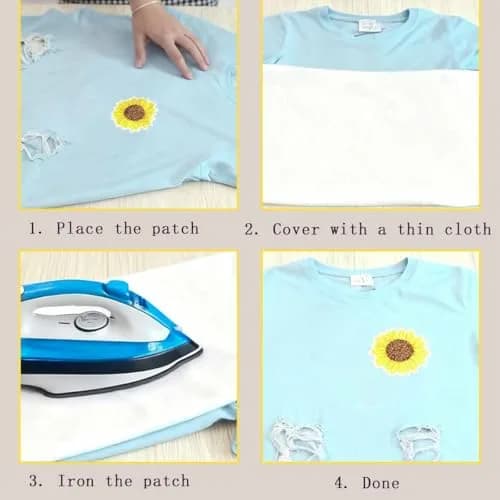 KuuGuu Fabric Applique Patch 20 pcs | Sunflower Embroidery Flowers for Clothes & DIY thumbnail 4