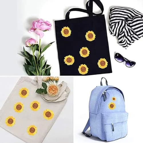 KuuGuu Fabric Applique Patch 20 pcs | Sunflower Embroidery Flowers for Clothes & DIY thumbnail 6