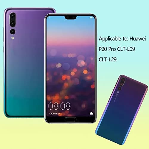 YHX-US Battery Back Cover Replacement for Huawei P20 Pro CLT-L09 CLT-L29 6.1" Rear Cover Housing Door Twilight thumbnail 2