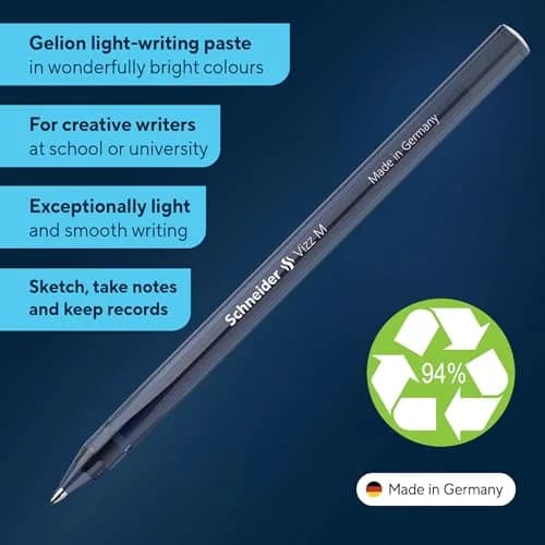 Schneider Vizz M Ballpoint Pen 1.0mm Assorted Colors (10-Pack) | Gelco Technology, Recycled Plastic Body thumbnail 2