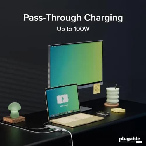 Plugable USB-C Hub 7-in-1 for Single HDMI Display | Driverless Hub, 100W Power Delivery, 4K HDMI, USB 3.0 Ports, SD/microSD Card Reader thumbnail 4