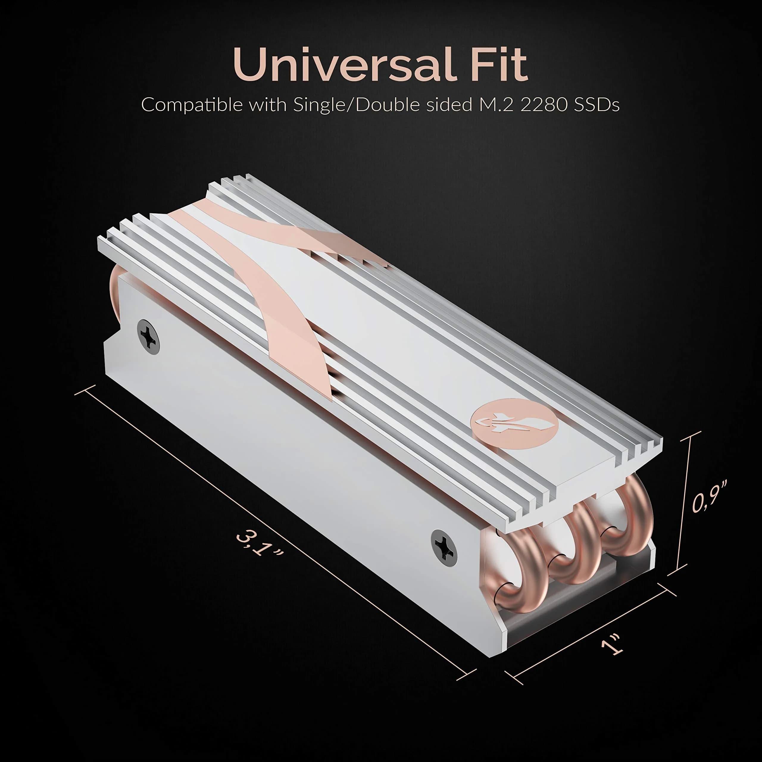 SABRENT M.2 2280 SSD Rocket Heatsink Silver (SB-HTSS) | 0.13 kg (0.29 lb) | Prevents Thermal Throttling - view 5