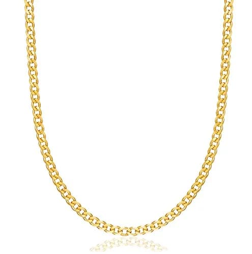 Barzel 18K Gold Plated Cuban Link Chain Necklace 5mm (0.2 inches) Width, 22 Inches Length | Classic Statement Jewelry thumbnail 1