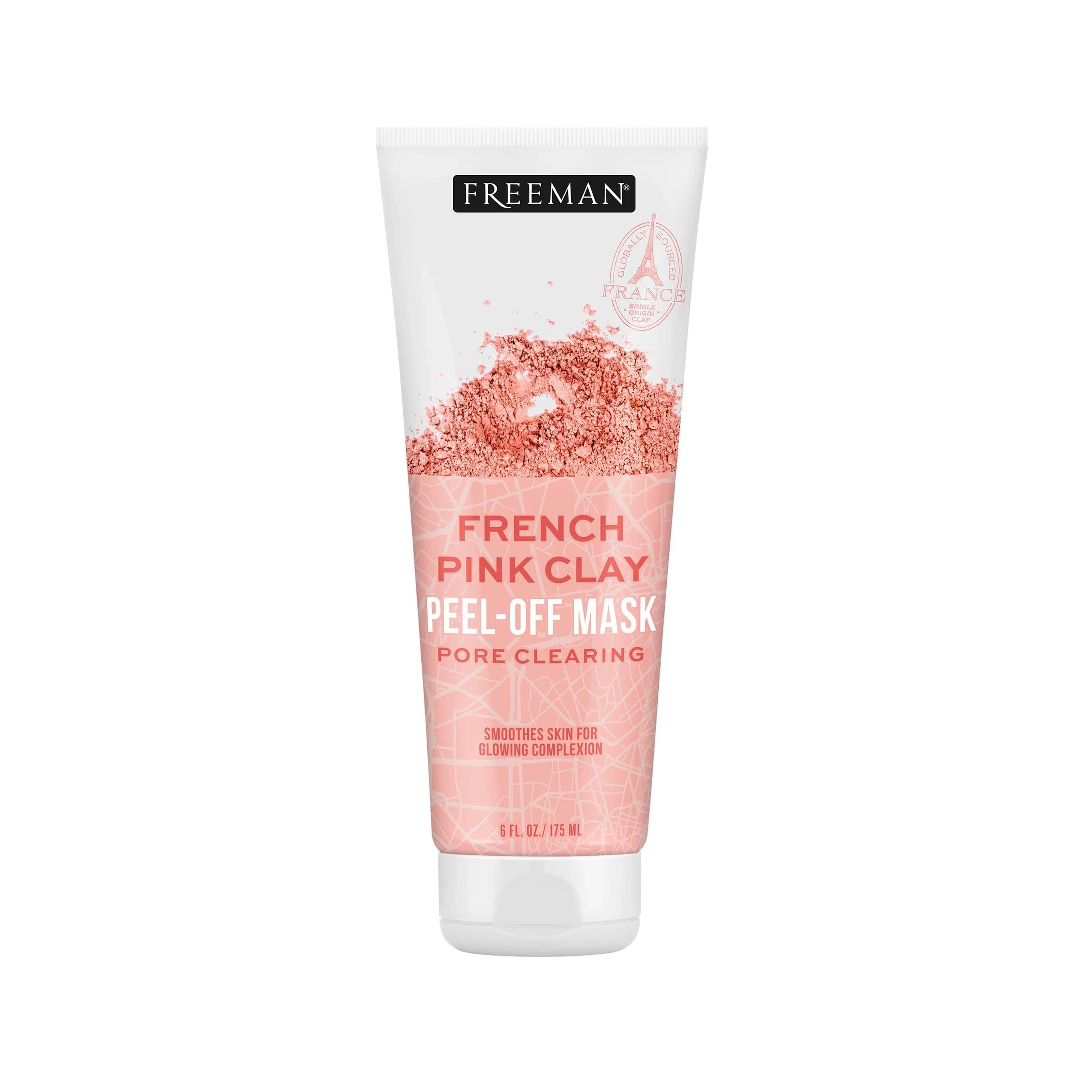 Freeman Exotic Blends French Pink Clay Peel Off Face Mask | Detox & Clear Pores, 6 Fl Oz — Pink