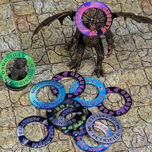 CZYY DND Condition Rings, 96 Status Effect Markers with Storage Box | ABS Plastic, Color Printed Icons thumbnail 7