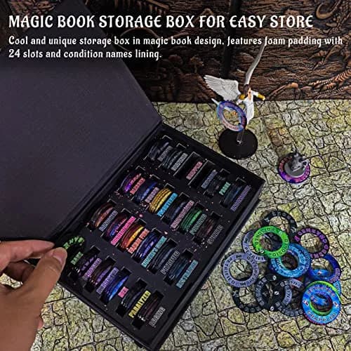 CZYY DND Condition Rings, 96 Status Effect Markers with Storage Box | ABS Plastic, Color Printed Icons thumbnail 3