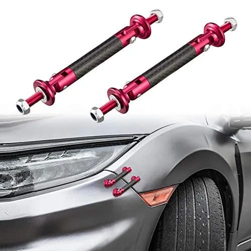 TOMALL Car Bumper Tie Rods 45mm Carbon Fiber Red | Universal Auto Support & Decor (120 chars) thumbnail 1