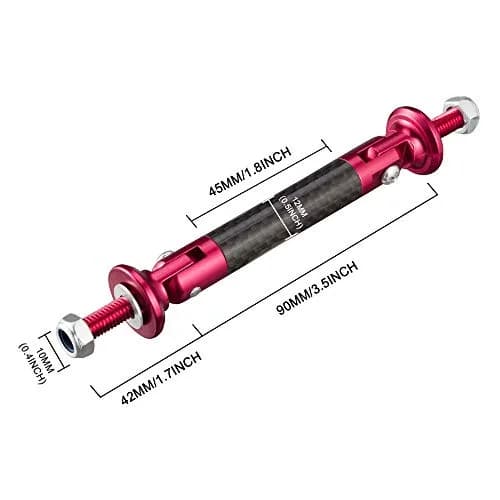 TOMALL Car Bumper Tie Rods 45mm Carbon Fiber Red | Universal Auto Support & Decor (120 chars) thumbnail 2