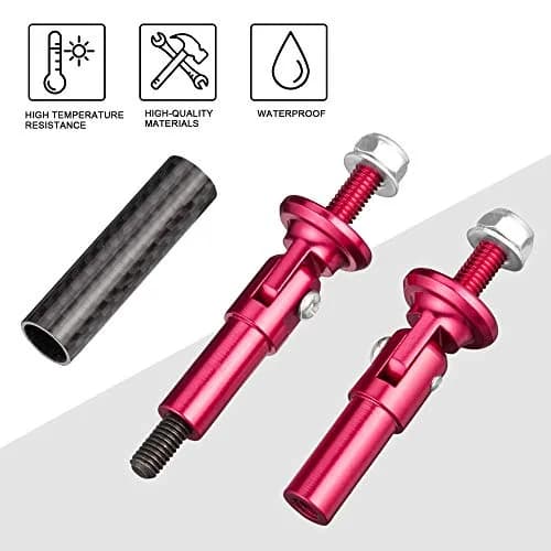 TOMALL Car Bumper Tie Rods 45mm Carbon Fiber Red | Universal Auto Support & Decor (120 chars) thumbnail 3