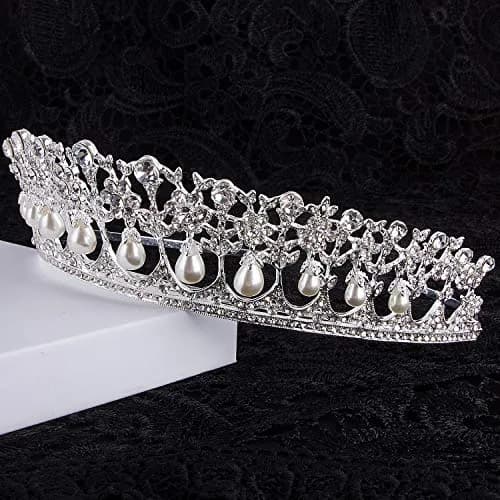 CROWN GUIDE Crystal Rhinestone Queen Bride Tiara Crown for Women Girls Headdress Vintage Bridal Birthday Prom Wedding Tiaras and Crowns Hair Jewelry Accessories Silver | Elegant Bridal Headpiece thumbnail 4