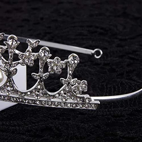 CROWN GUIDE Crystal Rhinestone Queen Bride Tiara Crown for Women Girls Headdress Vintage Bridal Birthday Prom Wedding Tiaras and Crowns Hair Jewelry Accessories Silver | Elegant Bridal Headpiece thumbnail 5