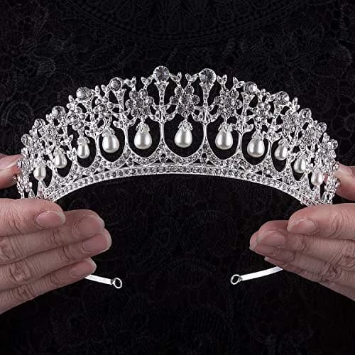 CROWN GUIDE Crystal Rhinestone Queen Bride Tiara Crown for Women Girls Headdress Vintage Bridal Birthday Prom Wedding Tiaras and Crowns Hair Jewelry Accessories Silver | Elegant Bridal Headpiece thumbnail 2