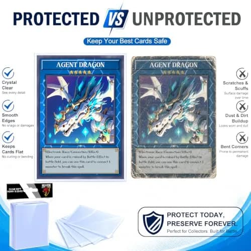 Kitoyz 1000 Counts Card Sleeves & Top Loaders | Bulk Value for Sports Cards, Football, Game Card thumbnail 3