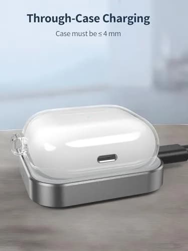 Miroddi AirPods Pro Charger - Wireless Charging Station for AirPods 4 with Noise Cancellation | Gray thumbnail 6