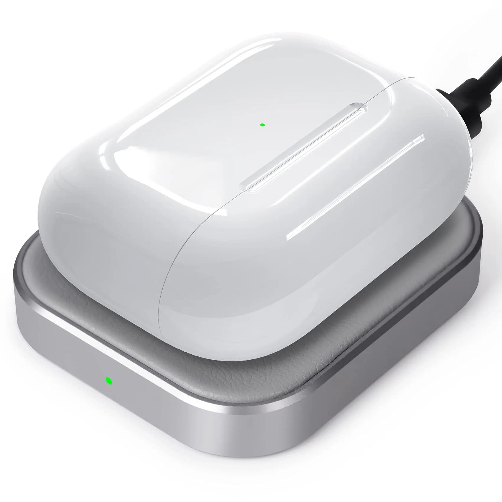 Miroddi AirPods Pro Charger - Wireless Charging Station for AirPods 4 with Noise Cancellation | Gray