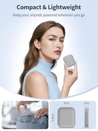 Miroddi AirPods Pro Charger - Wireless Charging Station for AirPods 4 with Noise Cancellation | Gray thumbnail 4