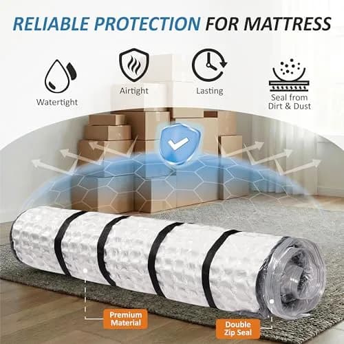 Storage Logic King/Cal-King Mattress Vacuum Bag with 4 Straps | Compresses 80% for Moving & Storage thumbnail 5