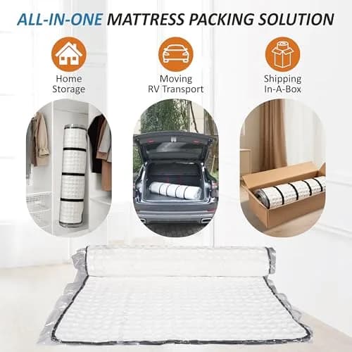 Storage Logic King/Cal-King Mattress Vacuum Bag with 4 Straps | Compresses 80% for Moving & Storage thumbnail 6