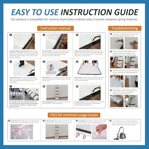 Storage Logic King/Cal-King Mattress Vacuum Bag with 4 Straps | Compresses 80% for Moving & Storage thumbnail 7