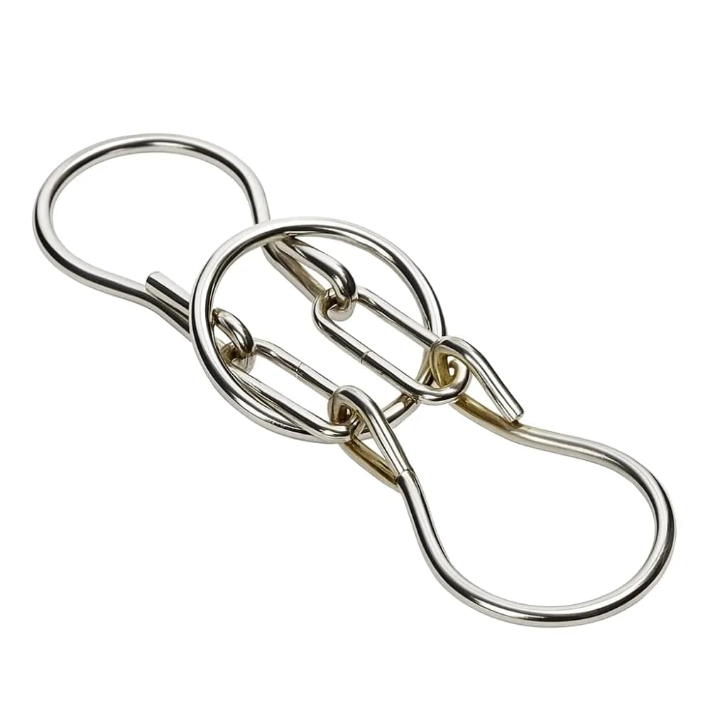 MilesMagic Horseshoe Puzzle Metal Gimmick Ring Add Remove Classic Brain Teasing Magic Trick 26 cm (10.2 in)
