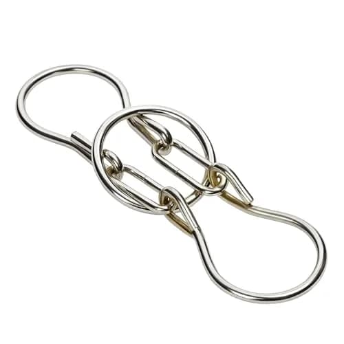 MilesMagic Horseshoe Puzzle Metal Gimmick Ring Add Remove Classic Brain Teasing Magic Trick 26 cm (10.2 in) thumbnail 1