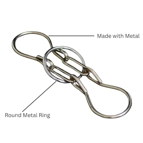 MilesMagic Horseshoe Puzzle Metal Gimmick Ring Add Remove Classic Brain Teasing Magic Trick 26 cm (10.2 in) thumbnail 3