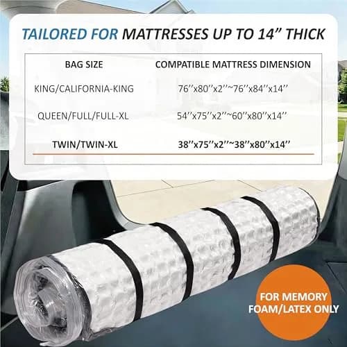 Storage Logic Twin/Twin-XL Mattress Vacuum Bag with 4 Straps | Compresses to 80% for Moving & Storage thumbnail 5