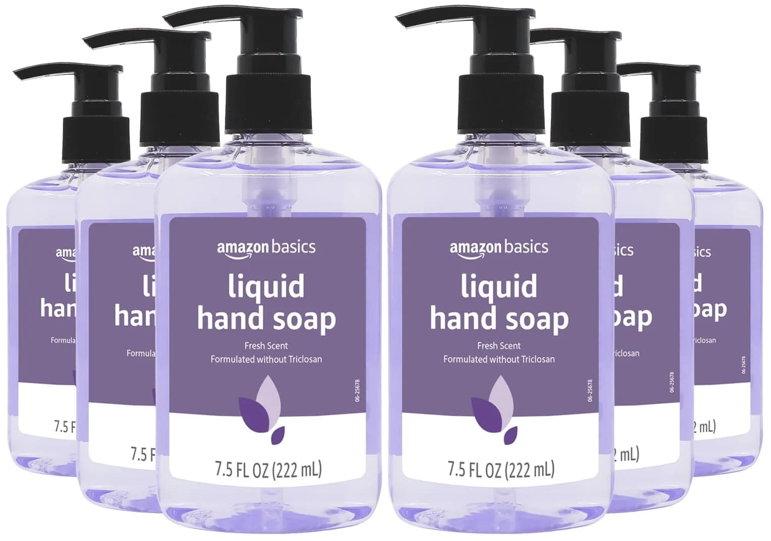 Amazon Basics Original Fresh Liquid Hand Soap with Moisturizers 7.5 Fl Oz (Pack of 6) | Gentle & Moisturizing for Dry Skin