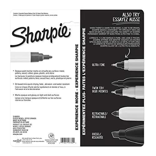 Sharpie Oil-Based Paint Markers, Medium Point, Assorted Colors, 8 Count | Permanent, Waterproof, Fade-Resistant thumbnail 6