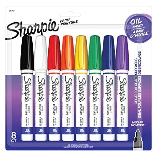 Sharpie Oil-Based Paint Markers, Medium Point, Assorted Colors, 8 Count | Permanent, Waterproof, Fade-Resistant thumbnail 1