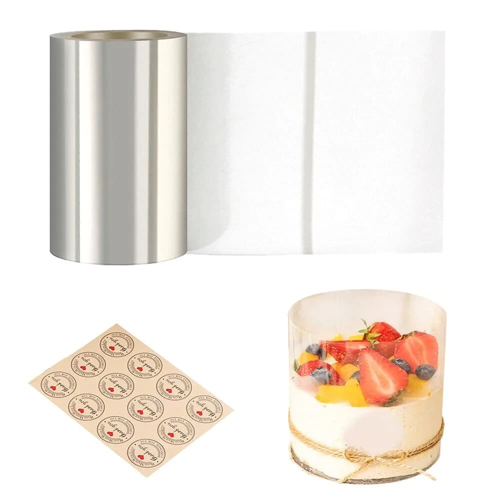 Cyimi Cake Collars 4 x 394inch | Transparent Acetate Cake Rolls for Decorating & DIY