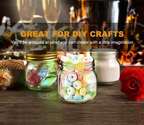 Rainforce Mason Jars 8 oz 30 Pack with Gold Lids | Food Storage & Canning thumbnail 6