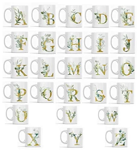 IRIDESCENT Alpha/G Graphic G Coffee Mug 11oz | Gold Shimmer Floral Design for Her thumbnail 2