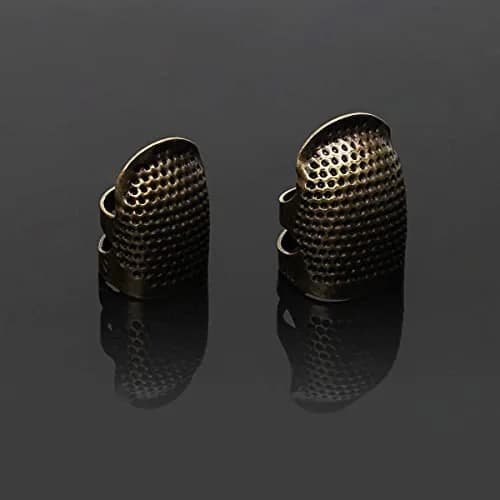 Zhaoyao 4 Piece Sewing Thimble Set Adjustable Metal Finger Protector for Needlework & DIY Sewing (4 Styles, Brass, 1.4cm x 2.5cm x 1.7cm) thumbnail 6