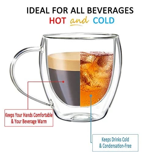 Youngever Double Wall Thermo Insulated Glass Espresso Mug 160ml | Modern & Elegant (70-120 chars) thumbnail 3