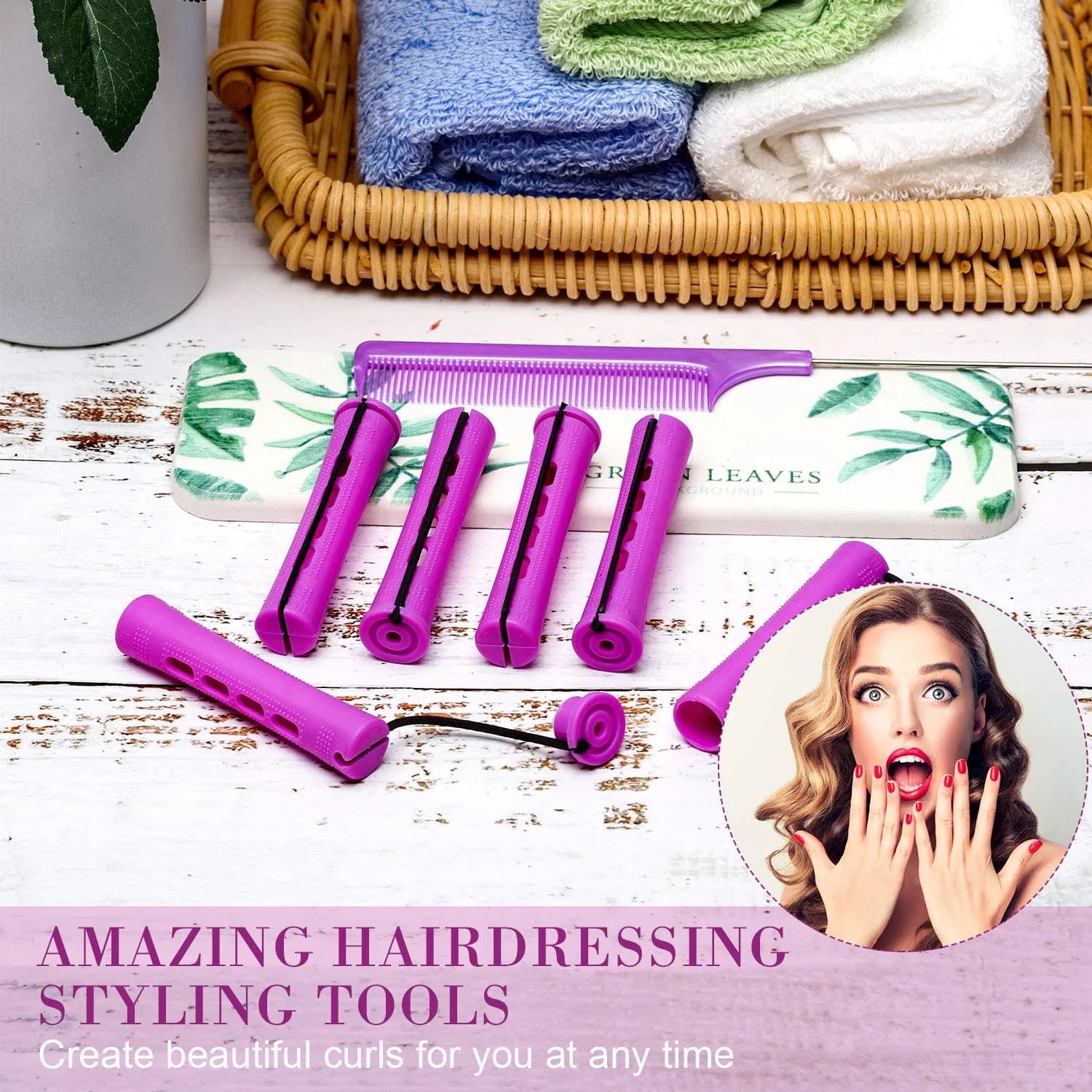 WILLBOND Hair Perm Rods for Long Hair, Purple, 0.75 Inch | Natural Curling Tool for Home & Salon Use - view 6