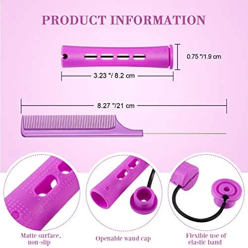 WILLBOND Hair Perm Rods for Long Hair, Purple, 0.75 Inch | Natural Curling Tool for Home & Salon Use thumbnail 2